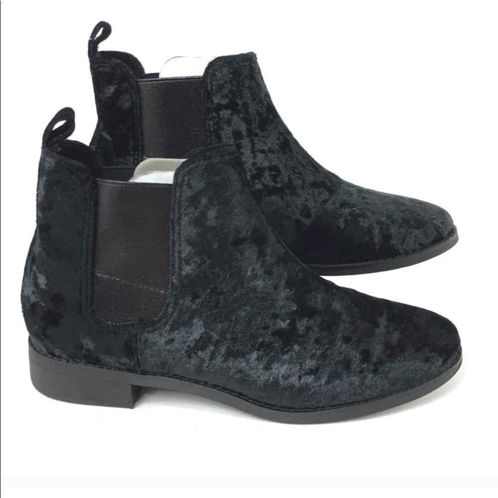 Toms Crushed Velvet Ella Chelsea Boots